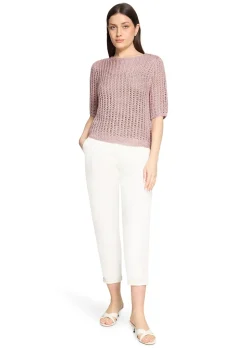 Pull-over ajouré estival avec paillettes