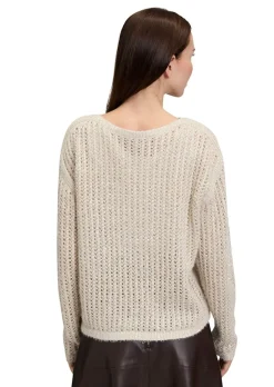 Pull-over en maille ajourée, pailletée