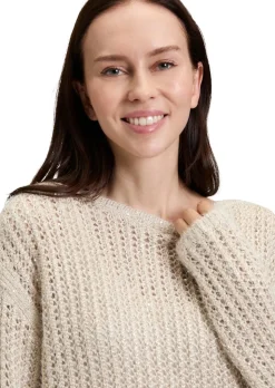 Pull-over en maille ajourée, pailletée