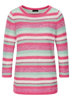 Pull à rayures avec encolure bateau