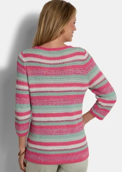 Pull à rayures avec encolure bateau