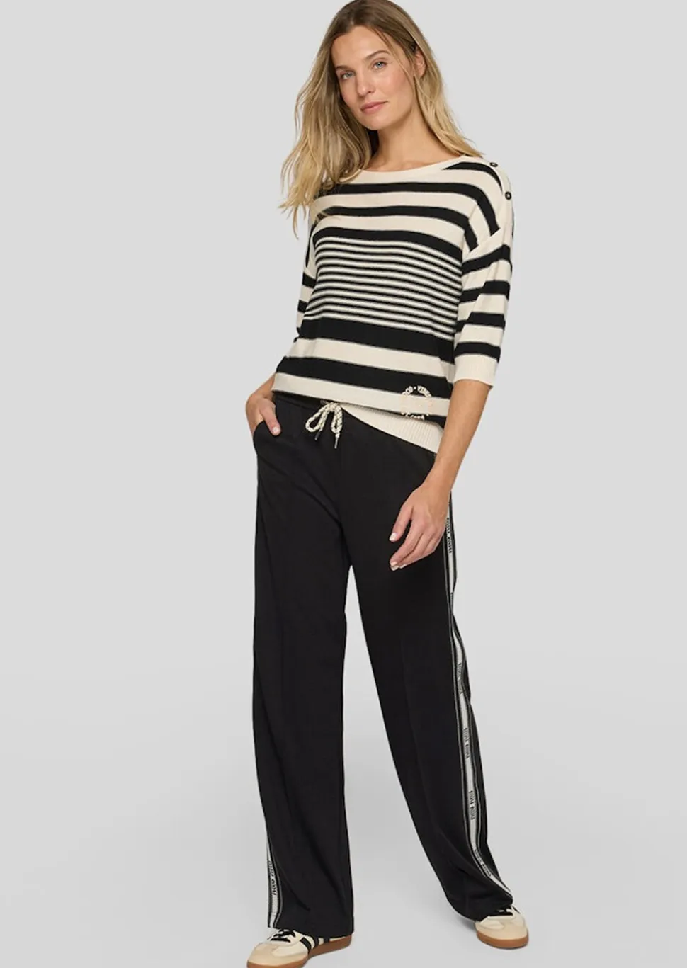 Pull à rayures doux avec teneur en coton