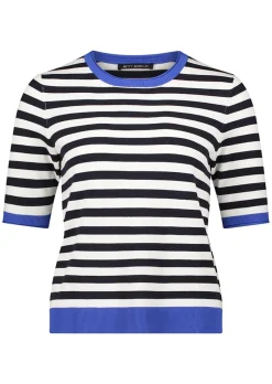 Pull à rayures en tricot fin avec manches mi-longues