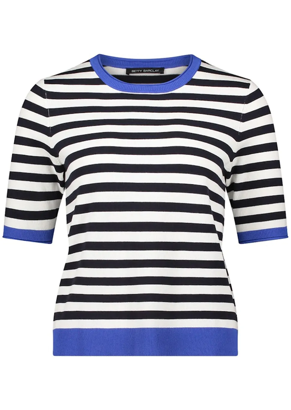 Pull à rayures en tricot fin avec manches mi-longues