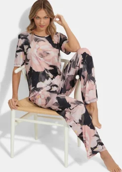 Pyjama avec grand imprimé fleuri