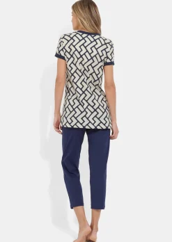Pyjama en jersey avec pantalon 7/8