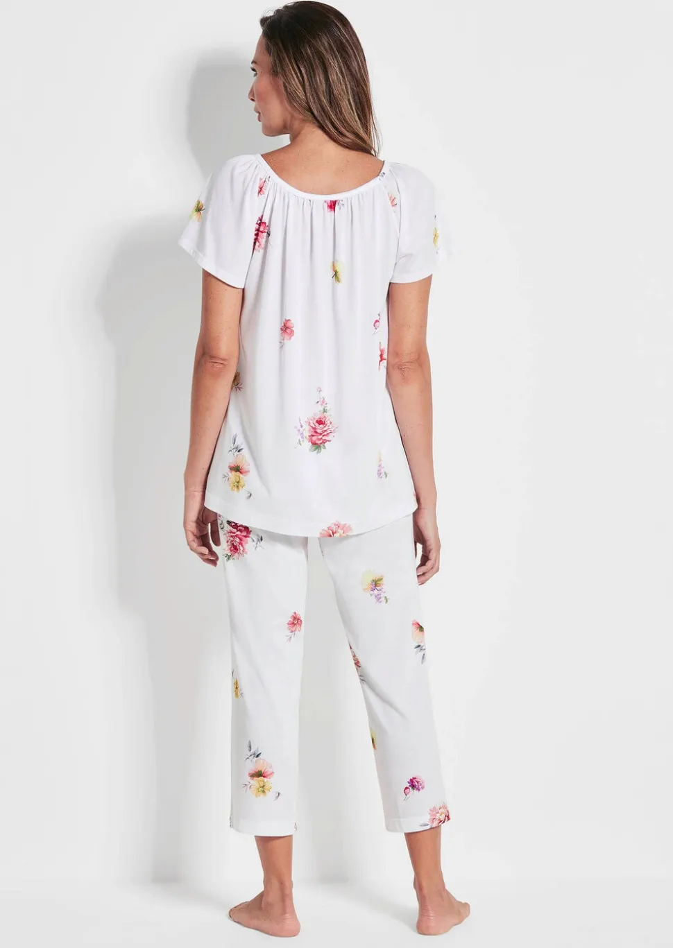Pyjama à manches courtes motif à fleurs