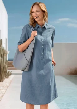 Robe aspect jean, en pur coton