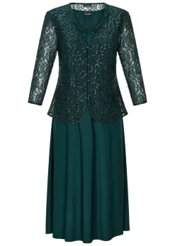 Robe avec veste en dentelle et paillettes