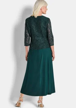 Robe avec veste en dentelle et paillettes