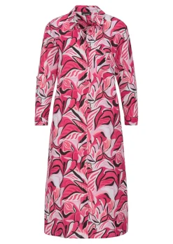 Robe-chemisier avec imprimé de feuilles