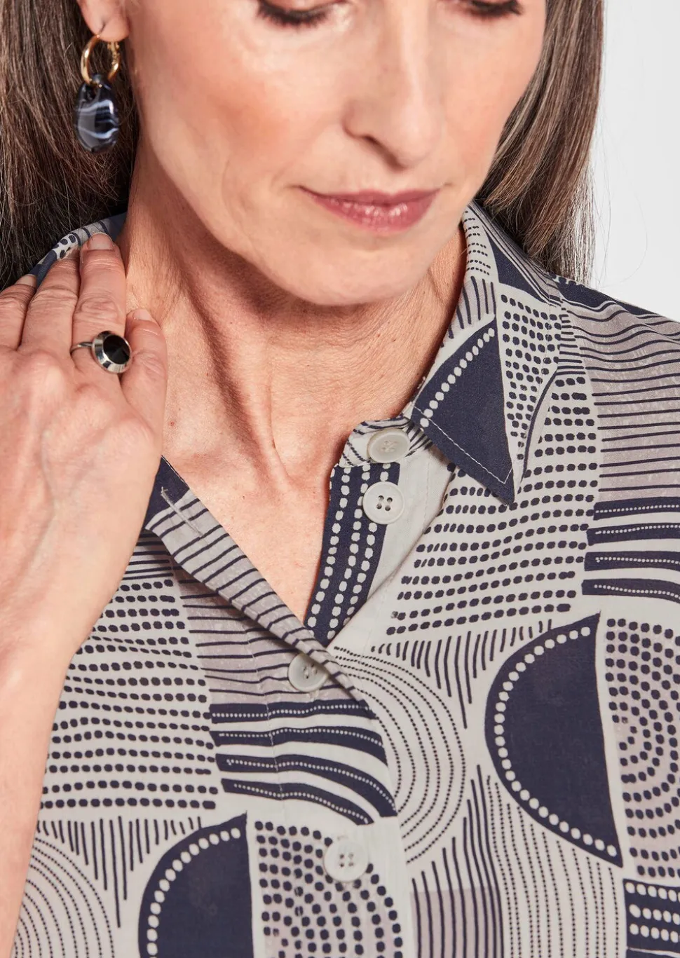 Robe chemisier avec imprimé intégral