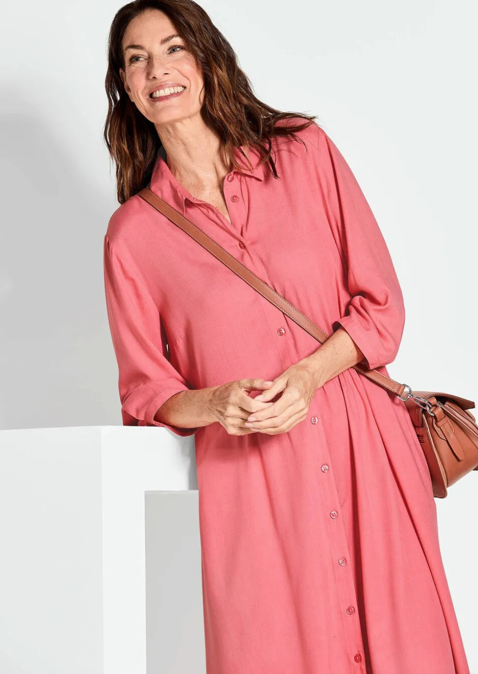 Robe chemisier avec poches latérales