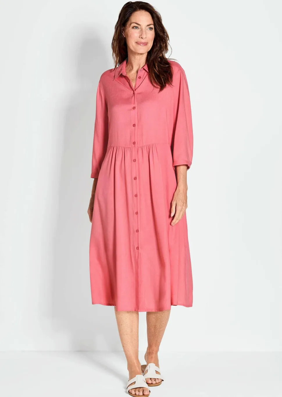 Robe chemisier avec poches latérales