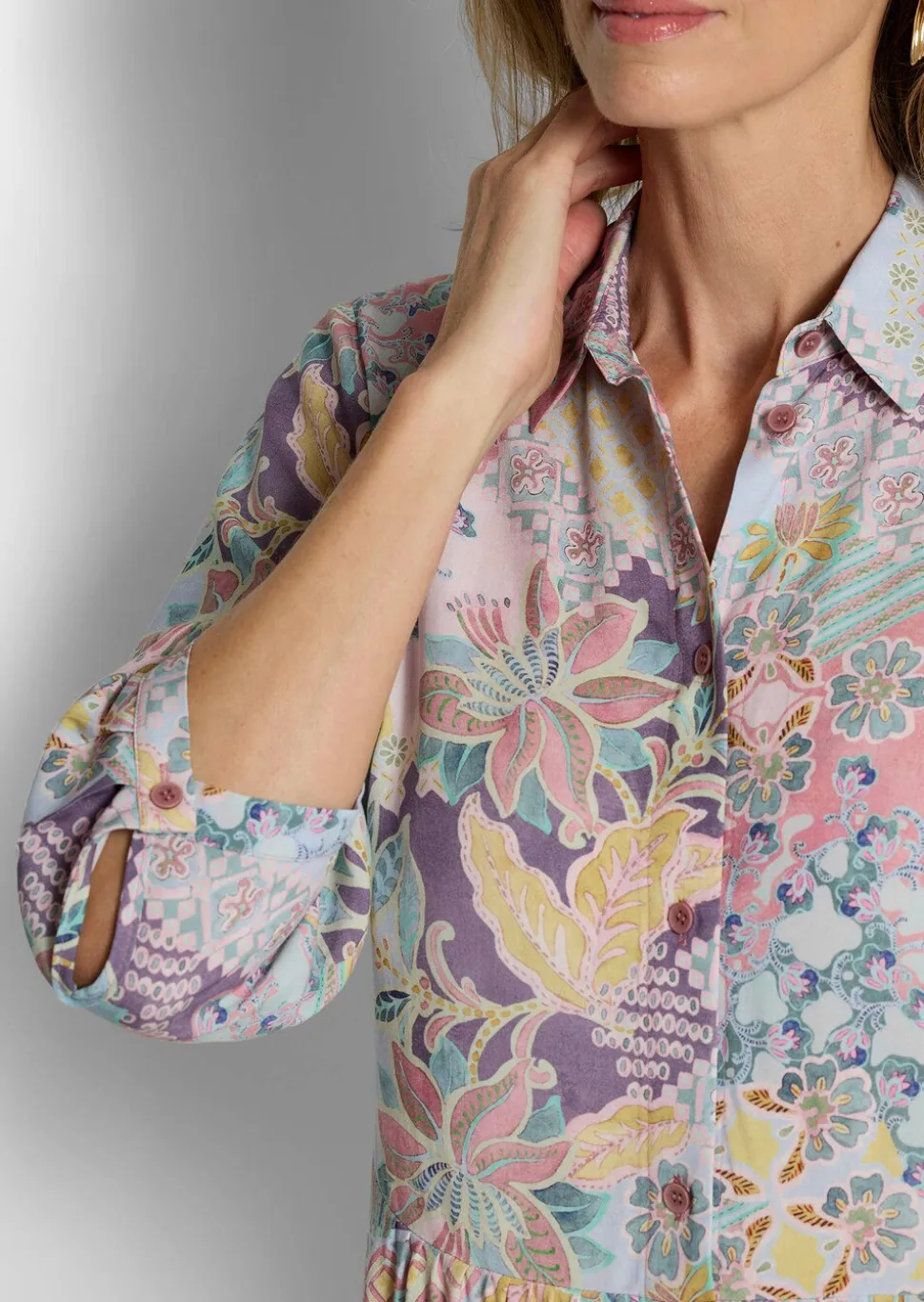 Robe-chemisier en pure viscose