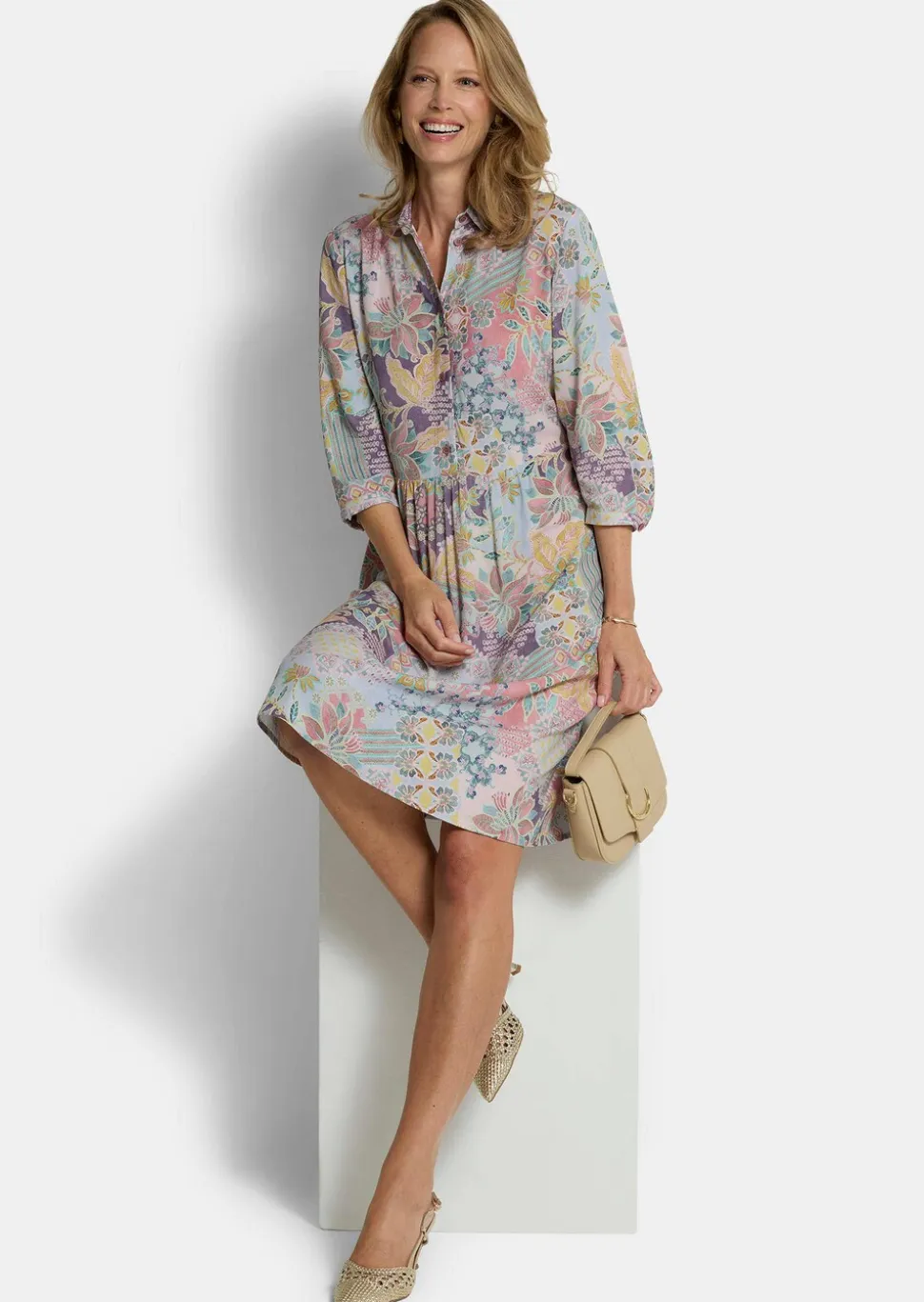 Robe-chemisier en pure viscose