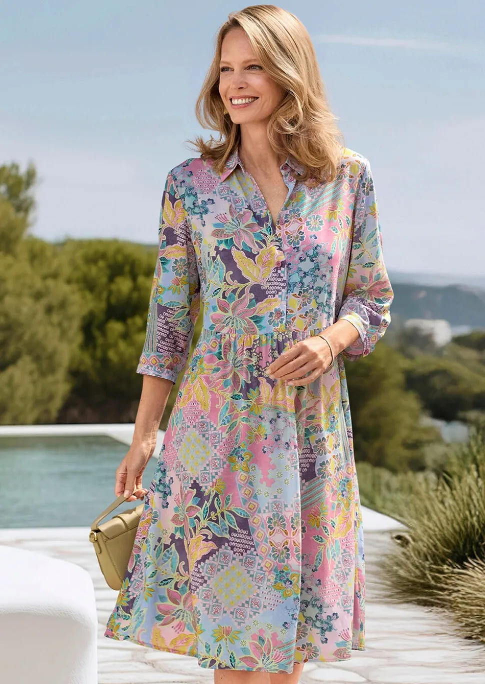 Robe-chemisier en pure viscose