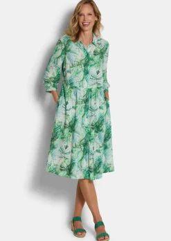 Robe-chemisier mi-longue