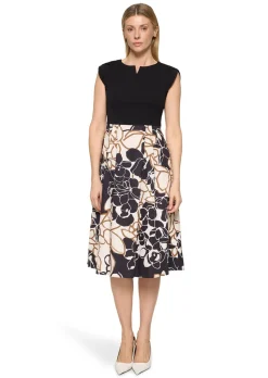 Robe composée d’un haut en jersey et d’une jupe tissée