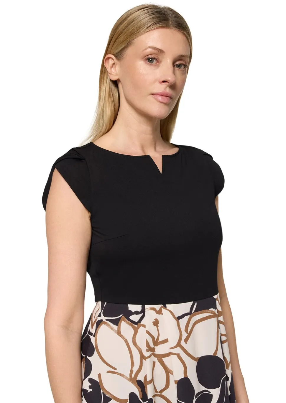 Robe composée d’un haut en jersey et d’une jupe tissée