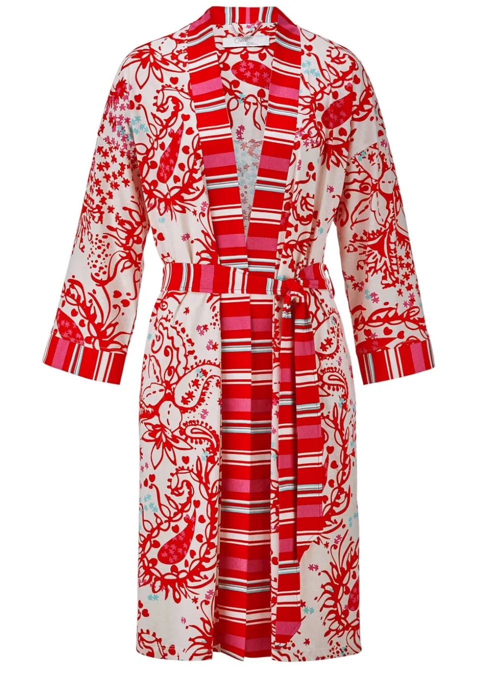 Robe de chambre avec mix de motifs aux couleurs harmonieuses