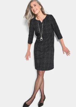 Robe en jersey aspect tweed, légèrement brillante