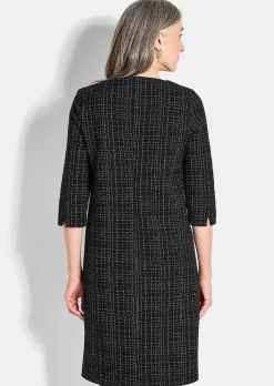 Robe en jersey aspect tweed, légèrement brillante