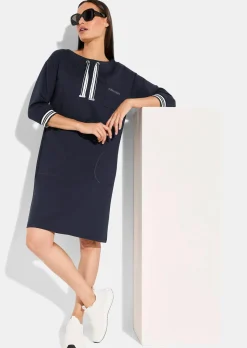 Robe en jersey à col montant