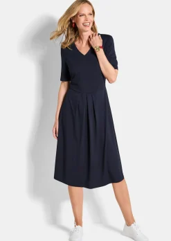 Robe en jersey à encolure en V