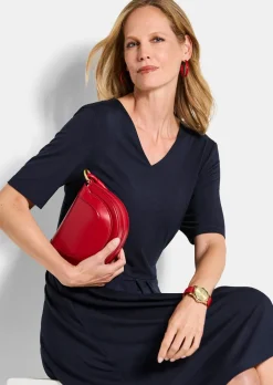 Robe en jersey à encolure en V