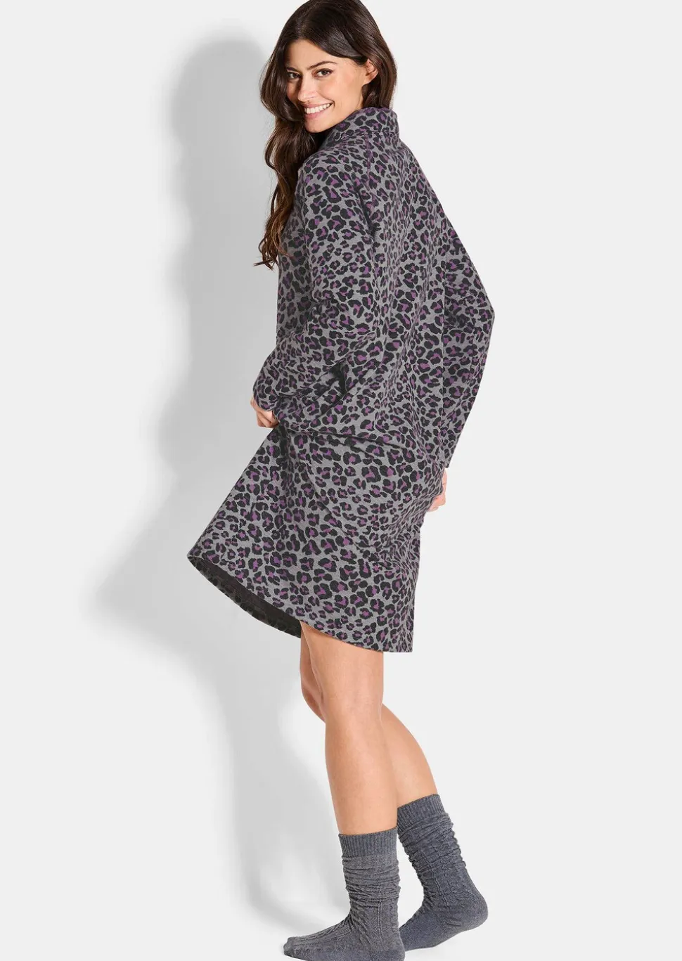 Robe en sweat avec imprimé animalier