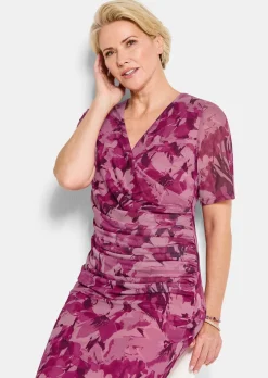 Robe en étoffe filet, style cache-cœur