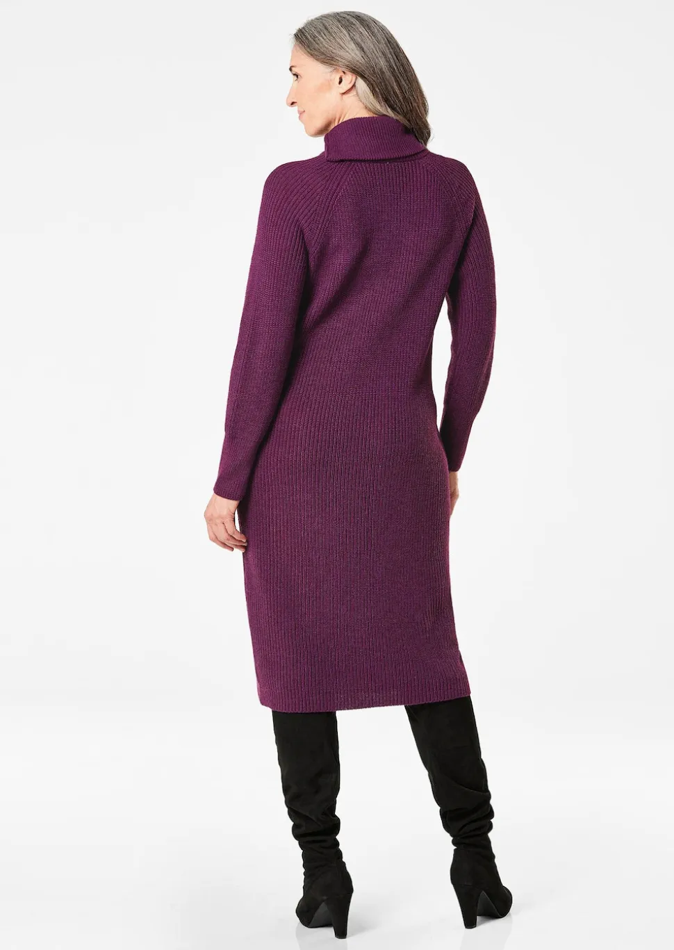 Robe en tricot avec col asymétrique