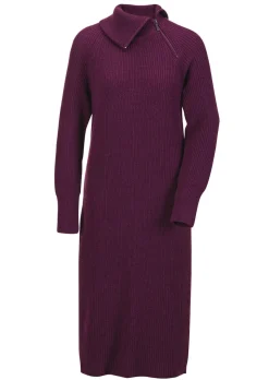 Robe en tricot avec col asymétrique