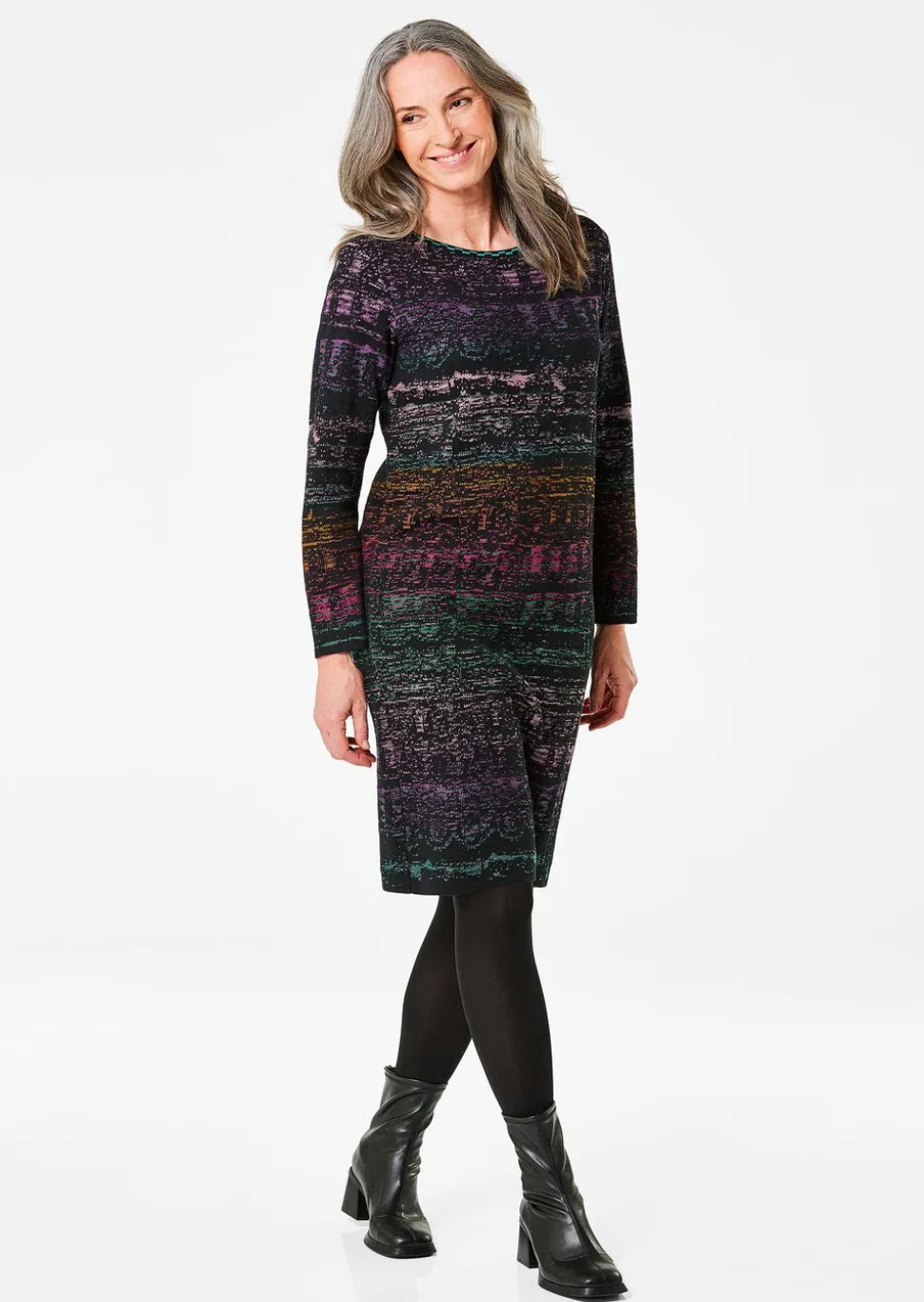 Robe en tricot avec motif jacquard