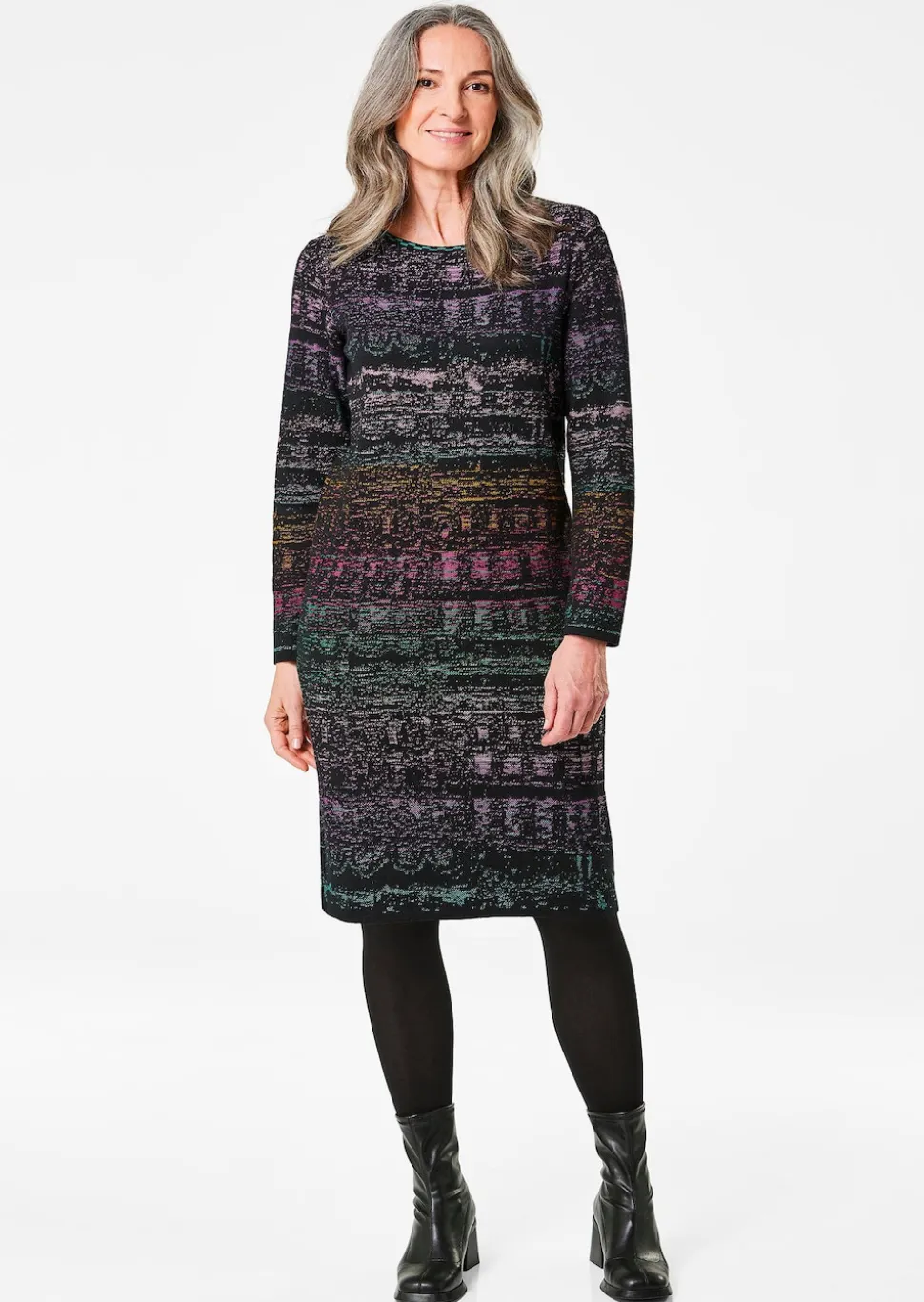 Robe en tricot avec motif jacquard