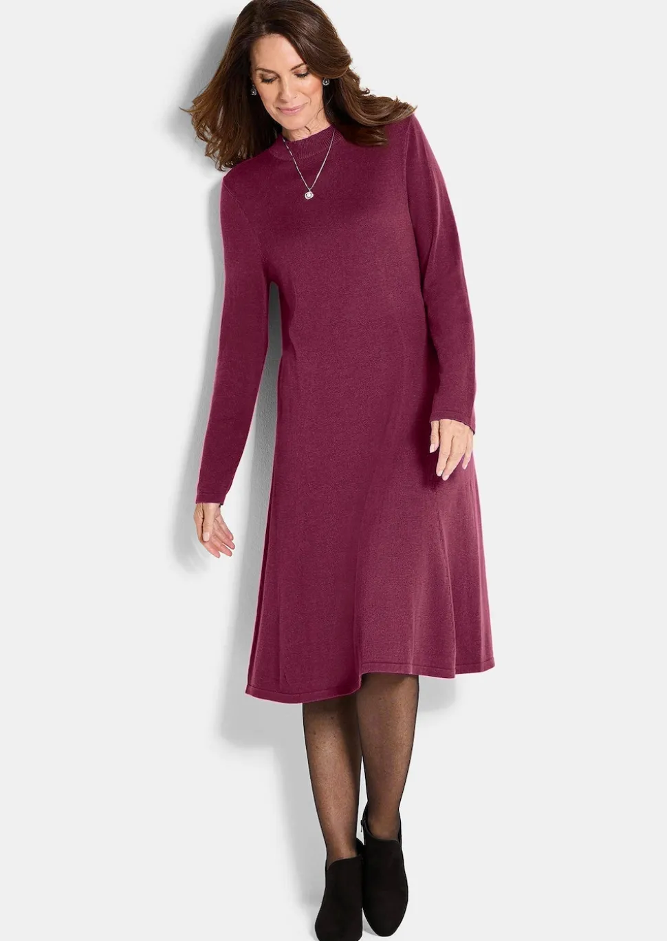 Robe en tricot à la coupe féminine en A