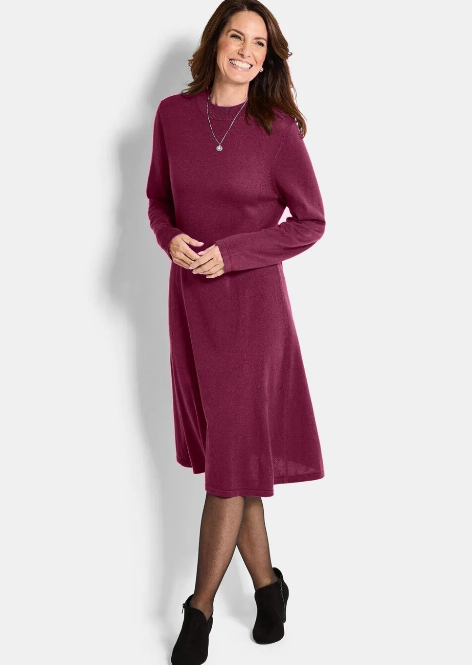 Robe en tricot à la coupe féminine en A