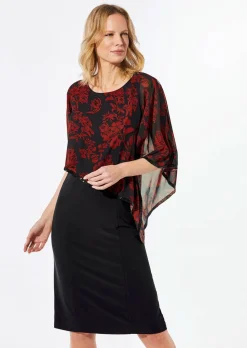 Robe habillée avec drapé en mousseline