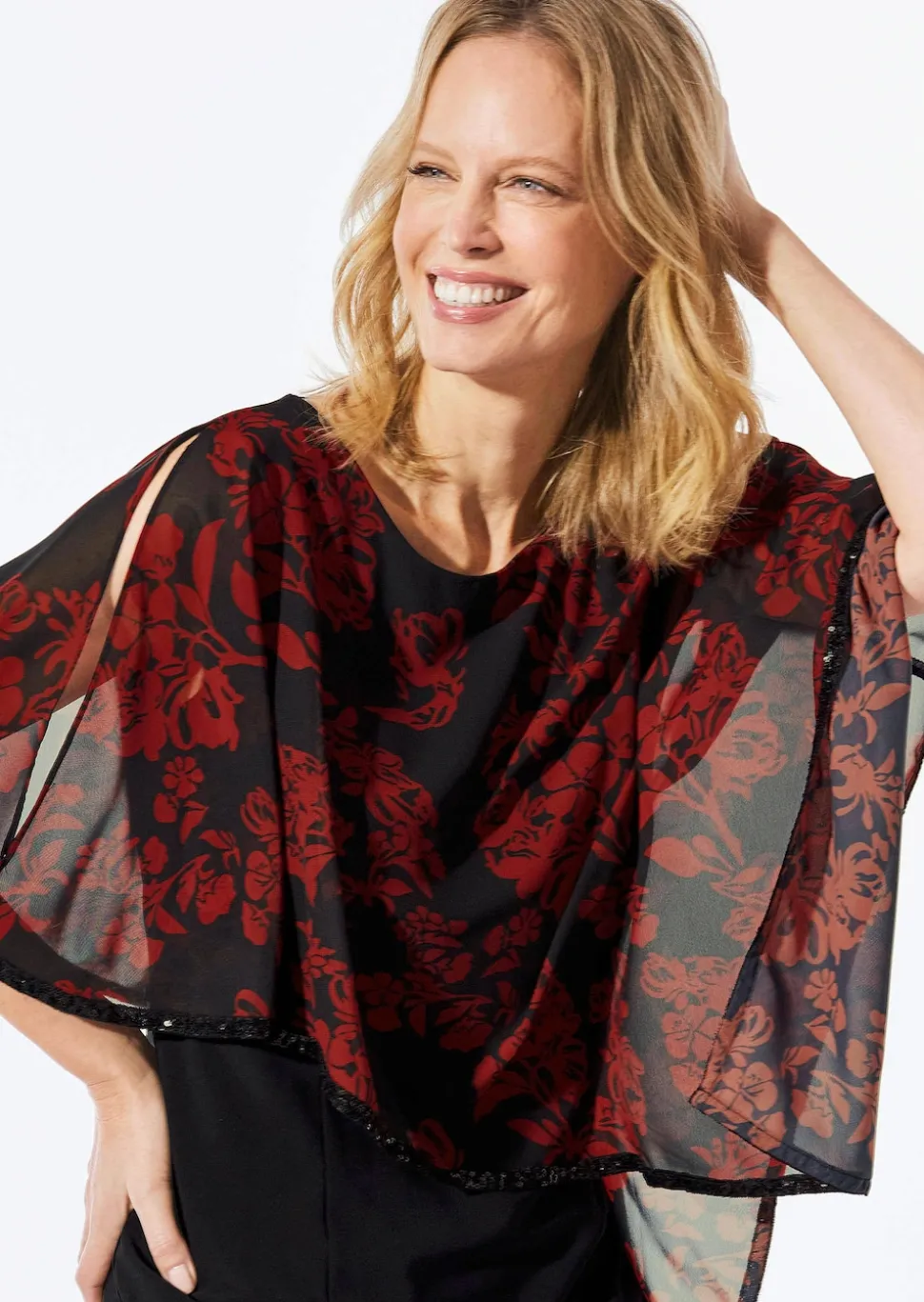 Robe habillée avec drapé en mousseline