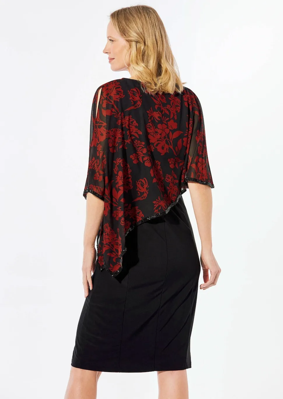 Robe habillée avec drapé en mousseline