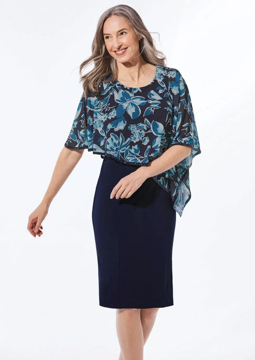 Robe habillée avec drapé en mousseline