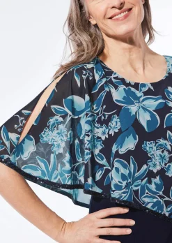 Robe habillée avec drapé en mousseline