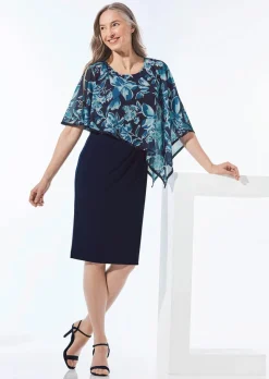 Robe habillée avec drapé en mousseline