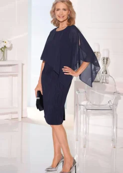 Robe habillée avec drapé en mousseline