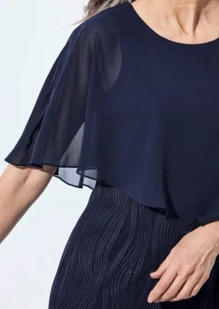 Robe habillée avec drapé en mousseline