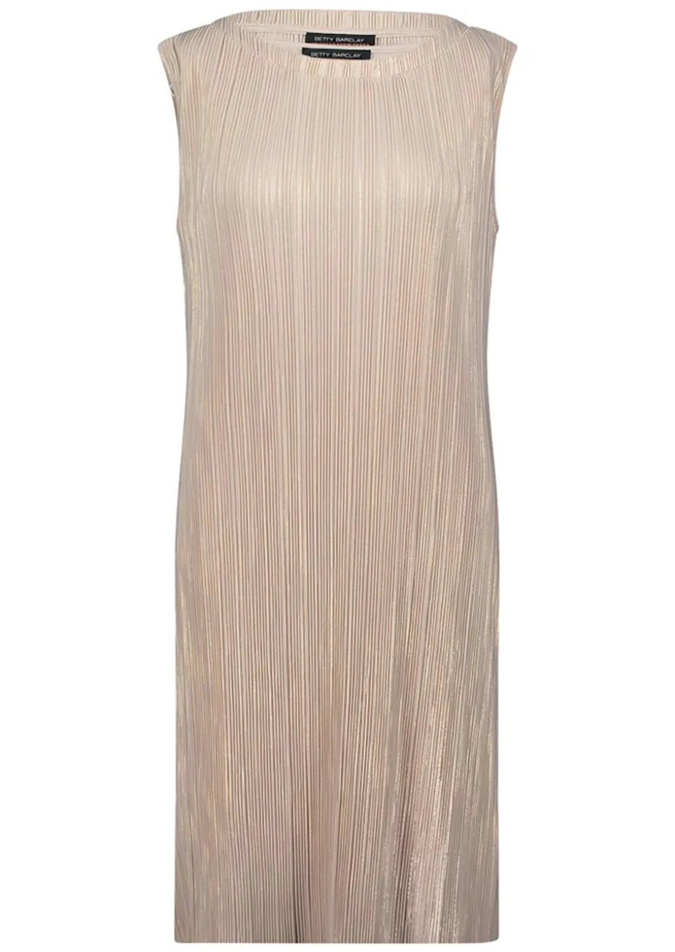 Robe plissée, coloris or brillant, sans manches