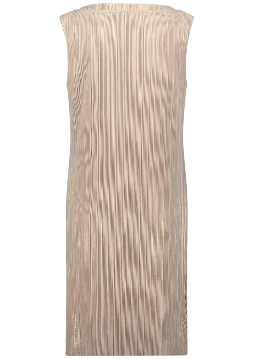 Robe plissée, coloris or brillant, sans manches