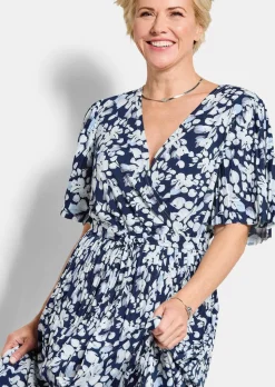 Robe plissée élégante, style cache-cœur