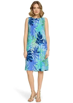 Robe plissée évasée, sans manches